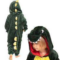 Children's pyjamas kigurumi onesie costume dinosaur green 115-125 black