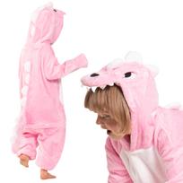 Children's pajamas kids kigurumi onesie costume dinosaur pink 135-145 pink
