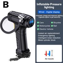 120W Handheld Air Compressor Wireless/Wired Car Air Pump Portable Tire Inflator Digital Air Compressor For Tire Inflation Wireless digital display black