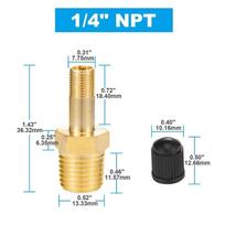 Male Threaded Connection Air Compressor Valve Automobile Tire Valve Core  Pneumatic Equipment 1-4 NPT-Extended