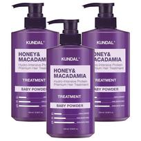 Kundal Honey & Macadamia Hair Treatment Baby Powder Scent 500ml 3 pcs blue