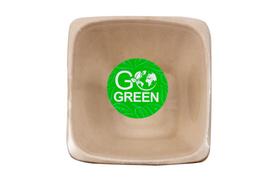 Gogreen kompostuojami cukranendrių dubenys 1300 ml, kvadratiniai, 5 vnt.