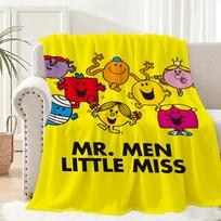 Mr. M-men and Littles Miss Throw Lightweight 240g Flannel Blanket Soft Skin-friendly for Summer Cooling 100cmx150cm