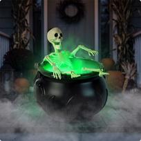 Lightup Cooking Pot with Skeleton | builtin Fogging Unit, Molded Flame Patterns, green