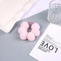 Colorful Hairball Phone Strap Wrist Strap Sweet Plush Anti Lose Sling Bag Pendant Chain With Imitate Pearl Mobile Phone Lanyard rožinė
