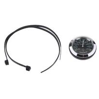 Universal Stainless Steel Motorcycle Meter Triple Function Gauge Clock Thermometer Hygrometer for Scooter Dirt Bike Black - Black black