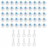 30/50Pcs Pom Keyboard Switch Tester Clicky Tactile Feedback Transparent Tester Base Fidget Keychain Toy Dustproof Blue Switch white
