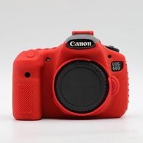 Silicone Camera Case Canon EOS 60D DSLR - Shockproof Lightweight Protective Cover In Yellow Black Camo Red Red