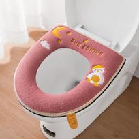 Tualeto užtrauktuku užsegami sėdynių užvalkalai kilimėlis su rankena rudens žiemos šiltas siuvinėtas raštas tualeto sėdynės pagalvėlė YSL rožinė