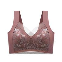 Didelio dydžio apatiniai moteriški Besiūliai Push Up Liemenėlės Liemenė Sexy Lace Top Moteriškas belaidis Patogus seksualus apatinis trikotažas. 4XL ruda