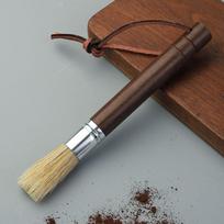 Vintage Coffee Grinder Cleaning Brush Set Retro Barista Coffee Machine Cleaner Solid Wood Brush Coffee Machine Accessories gray