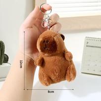 Mielas animacinis kapibaros pakabukas pliušinis žaislas lėlė krepšio pakabinami papuošalai Mielas kapilos raktų pakabukas lėlė stalo lėlės papuošalai automobilio pakabukas brown