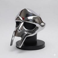 MF DOOM Gladiator Mask, Handcrafted Roman Warrior Face Mask, Medieval Steel Cosplay Armor, LARP Halloween Costume, Collectible Gift for Him gray