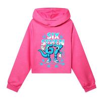 5192 Kids Girls Steal a Brainrot 67 Six Seven Printed Casual Long Sleeves Hoodies Sweatshirt Top 110cm rožinė raudona spalva