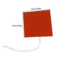 40W 12V Silicone Heating Pad – Square Waterproof Heat Bed for 3D Printer red