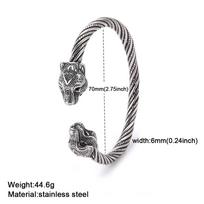 Mano formos Vikingų gyvūnų apyrankės vyrams Punk vilko liūto leopardo skeletas nerūdijančio plieno apyrankė Nordic vintažiniai papuošalai vyriški gray