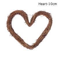 10-30cm Hot Window Door Hanging Craft Party Decorations Rattan Heart Shape Sepak Takraw Wooden brown