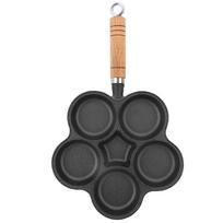 Cast Iron Egg Frying Pan 5-Cup Uncoated Breakfast Skillet Fast Heating Non-Stick Omelet Pan Egg/Steak/Burgers/Pancake balta