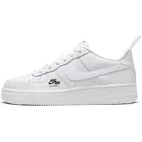Nike Air Force 1 Grade School 'Mini Logo' (Unisex) White / Grey / Black / White Kids' Skateboarding Shoes CV9604 100 36.0 white