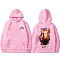 Rapper Tayc ROOM 96 Album Graphic Hoodie Men's Hip Hop Fashion Pop Music Sweatshirt Male Casual Hoodies 2XL pink