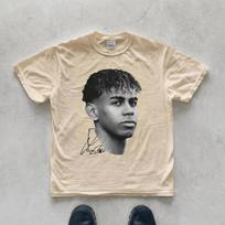 Lamine Yamal Face Portrait Football Graphic T Shirt Y2k Oversized Unisex High Street Casual Short Sleeve Streetwear Fan Tee 4XL gray