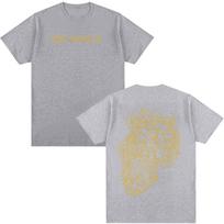 Anime Jojo Dio Brando The World Manga T Shirts Men's Cotton Y2K Short Sleeves Oversized 3XL gray