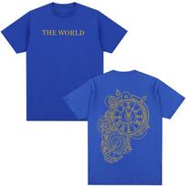 Anime Jojo Dio Brando The World Manga T Shirts Men's Cotton Y2K Short Sleeves Oversized 2XL blue