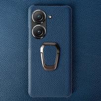 For Asus Zenfone 10 Case Handmade Genuine Leather Cases for Asus Zenfone9 Phone Cover Housing Protective Back Shell Stand Holder For Asus Zenfone8 black