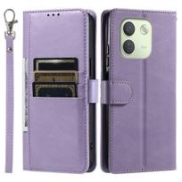 Dėklas Xiaomi Redmi Note 17 Pro Max 5G Retro PU odos atverčiamas piniginė telefono dėklas su daug kortelių lizdų Redmi Note 17 Pro Max 5G violetinė