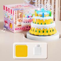 Kids Kawaii Electric Toys Birthday Cake Bubble Machine Flashing Music Automatic Machine Bubble Children Girl Lovely Gifts 6-12Y
