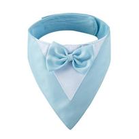 Pet Bow Tie Dog Collar Tuxedo Bandana Adjustable Formal Puppy Triangular Neck Wear for Wedding Birthday Dress-up Cosplay Party XS šviesiai mėlyna spalva