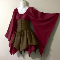 Helovino Cosplay rūmai Viktorijos viduramžių senovinis elfų kostiumas moterims Princess Bandage Kalėdinė Ptachwork vakarėlio suknelė kalėdinė XXXL black