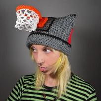 New handmade crocheted colorful dopamine fruit pie beret fashionable and fresh adult hat Adult 57-59cm gray
