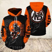Nauji Dragon Ball Z Goku gobtuvai DBZ 3D spausdinti megztiniai su gobtuvu Vyriški spausdinti palaidi megztiniai megztiniai XL red