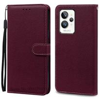 For Realme GT2 Pro dėklas piniginė odinis atverčiamas dėklas For Realme GT 2 Pro dėklas Realme GT2 Pro dėklas telefono Coque Fundas For Realme GT2 Pro vyno raudonos spalvos