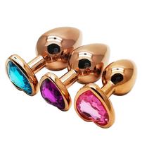 SuperLove Heart Jewel Butt Plugs Training Kit Rose Gold