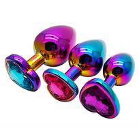 SuperLove Heart Jewel Butt Plugs Training Kit Multicolor