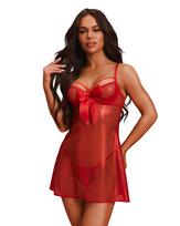 Obsessive Gifty Red Babydoll & Thong L/XL