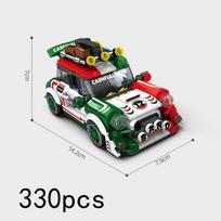 Mini Speed Cooper Super lenktyninis miesto draugas lenktyninio automobilio modelis konstravimo kaladėlės parduotuvė miniatiūrinės plytelės mergaitėms technika kalėdinė dovana gray