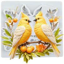 Bird Silicone Molds Bird Flower Leaves Fondant Mold Cake Decorating Tools Cupcake Topper Candy Chocolate Gumpaste Mold pilka spalva