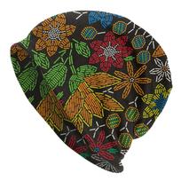Custom African Ethnic Tribal Ankara Skullies Beanies Caps Unisex Winter Warm Knitting Hat Adult Bonnet Hats Outdoor Ski Cap Beanies Cap brown