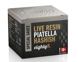 Eighty8 CBD Live Resin Piatella hašišas, 63 % CBD, 1 g