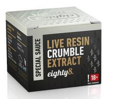 Eighty8 CBD Live Resin Crumble ekstraktas, 82 % CBD, THC <0,2 %, 1 g