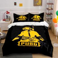Soldier with PUBG text. Bedding sets Duvet cover sets Duvet covers Pillowcases(1*Duvet Cover 2*Pillowcases without duvet insert) 135x200cm yellow