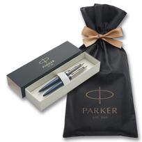 PARKER Jotter Blue CT Ballpoint Pen Mechanical Pencil Medium Nib with Brand Logo Wrapping Bag and Gift Authentic Numbers 1953347 & Set, (0.5mm), Box. gray