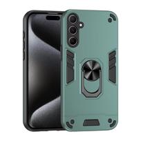 Armor Shockproof Case for Samsung Galaxy A17 A37 A57 A56 A36 A26 A16 A06 A15 A25 A35 A55 A05S A14 A24 A54 A34 Ring Stand Cover Galaxy A13 5G žalia