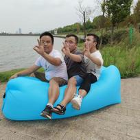 Inflatable Outdoor Festival Sofa - Portable Single Person Air Cushion for Relaxing, Camping, Beach, or Lazy Day Lounging. 240*70 blue