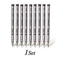 9pcs/Set Waterproof STA Art Markers Brush Pen Office Professional Fine Line Sketch Black Painting Drawing Art Supplies gray