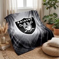 Las Vegas Raiders Flannel Fleece Blanket Cozy Warm Throw Blanket For Couch Bed Travel All Season Use 75x90cm