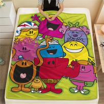 1PC Mr. Men Little Miss Patterned Flannel Blanket Suitable For All Seasons for Home Decor Warmth and Comfort Gifts Holiday Present 80cm x 120cm yellow